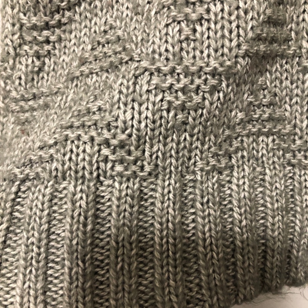 Yoon Long Open-Front Cardigan Sweater in Light Gray with Rust Accents Size Small - Picture 5 of 8